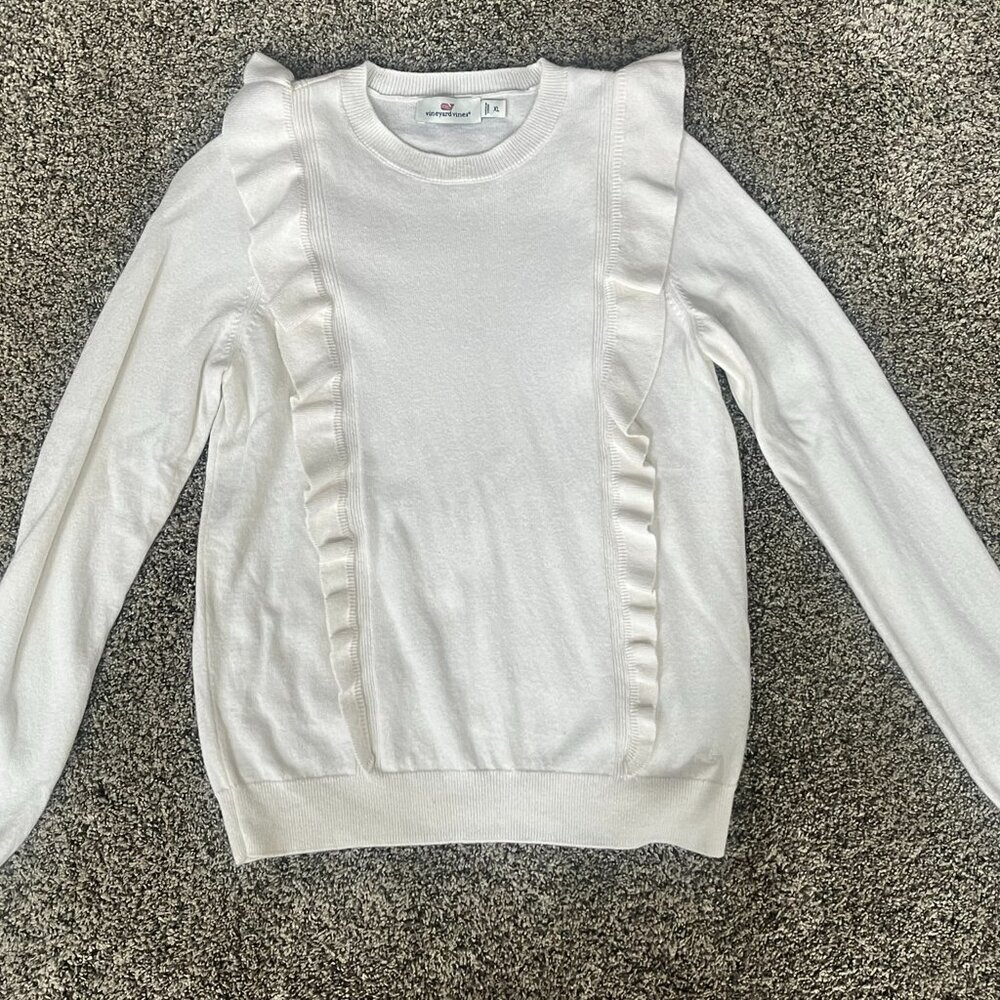 Girls Vineyard Vines Ivory Sweater (Youth XL)